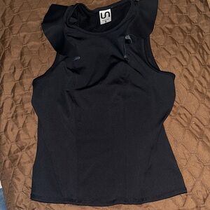 Chic Black Ruffled Tank Top